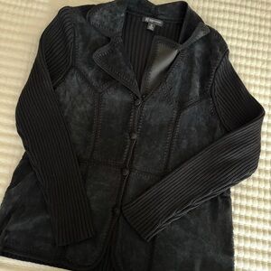 INC International Concepts Black Leather Jacket
